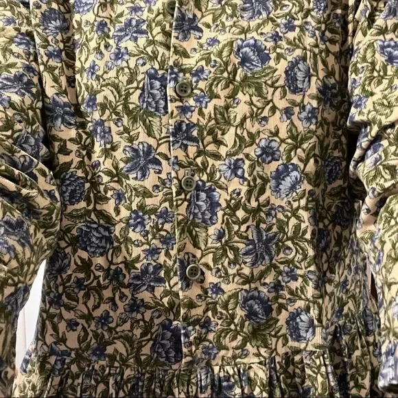 VINTAGE J. Jill Corduroy Floral Button Front Dress - Picture 13 of 14